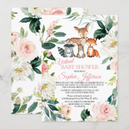 Invitación Baby Shower virtual de Woodland Animals