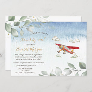 Invitación Baby Shower virtual del avión por correo