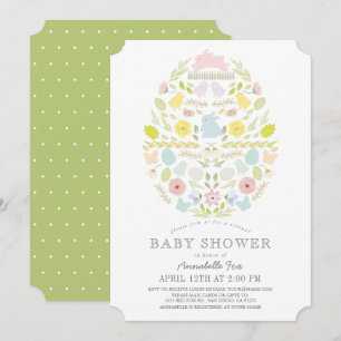 Invitación Baby Shower virtual del conejo de huevos de pascua