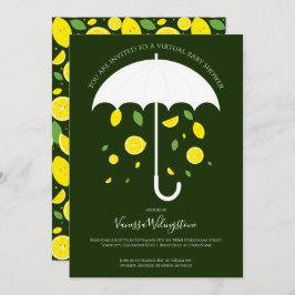 Invitación Baby Shower virtual del Personalizado verde de los