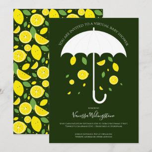 Invitación Baby Shower virtual del Personalizado verde de los