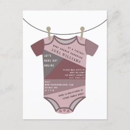 Invitación Baby Shower virtual en línea por correo Plum Bodys