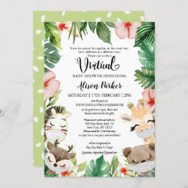 Invitación Baby Shower virtual para CHICA | Safari Friends
