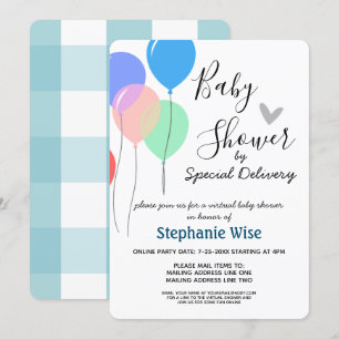Invitación Baby Shower virtual por globos de correo