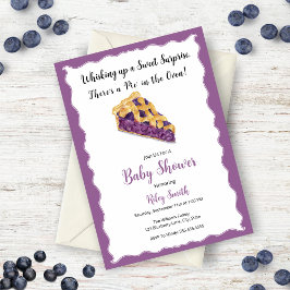 Invitación Baby Shower Watercolor Blueberry Pie