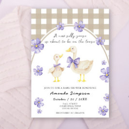 Invitación Baby Shower Watercolor Silly Goose