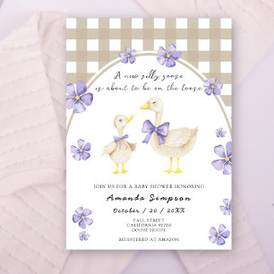 Invitación Baby Shower Watercolor Silly Goose
