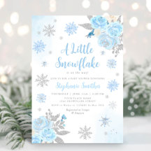 Baby Shower Watercolor Snowflake Winboy