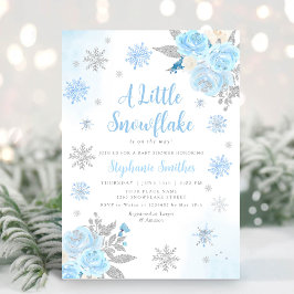 Invitación Baby Shower Watercolor Snowflake Winboy