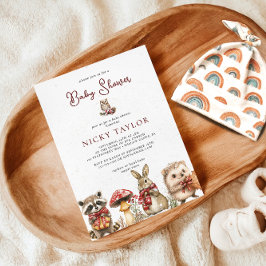 Invitación Baby Shower Watercolor Winter Meadow