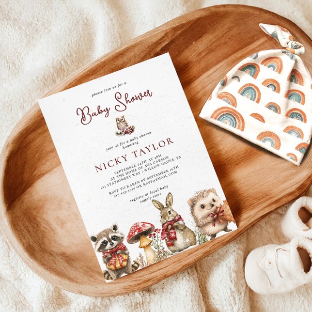 Invitación Baby Shower Watercolor Winter Meadow (Subido por el creador)
