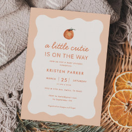 Invitación Baby Shower Wavy Little Cutie Tangerine