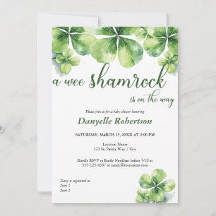 Invitación Baby Shower Wee Shamrock - Bebés de marzo