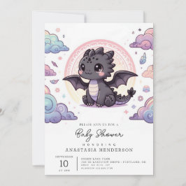 Invitación Baby Shower Whimsical Elegante Dragon