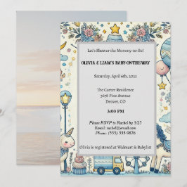 Invitación Baby Shower Whimsical Pastel Blue