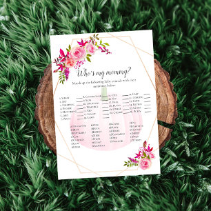 Invitación Baby Shower Who's My Mommy Pumpkin Florals