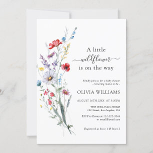 Invitación Baby Shower Wild Flowers Meadow