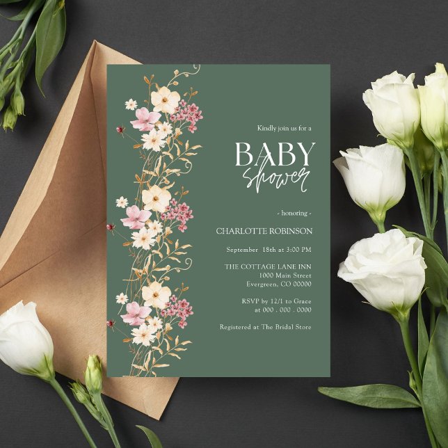 Invitación Baby Shower Wildflower (Subido por el creador)