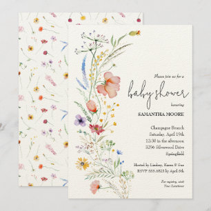 Invitación Baby Shower Wildflower