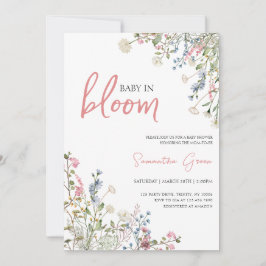 Invitación Baby Shower Wildflowers