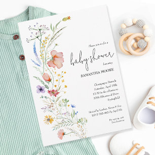 Invitación Baby Shower Wildflowers