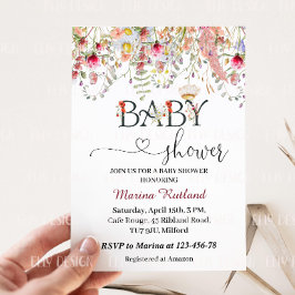 Invitación Baby Shower Wildflowers