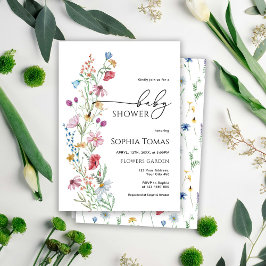Invitación Baby Shower Wildflowers
