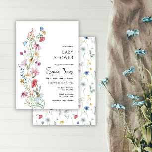 Invitación Baby Shower Wildflowers