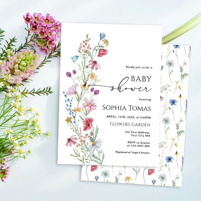 Invitación Baby Shower Wildflowers (Subido por el creador)
