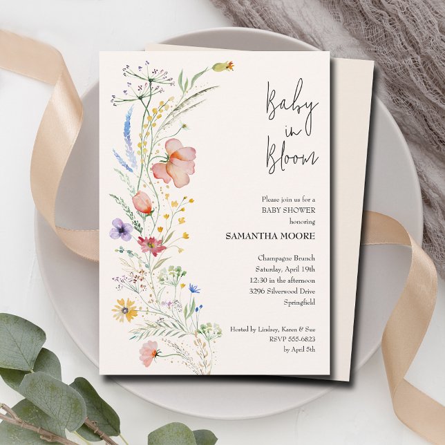 Invitación Baby Shower Wildflowers (Subido por el creador)