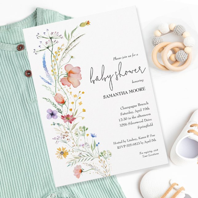 Invitación Baby Shower Wildflowers (Subido por el creador)