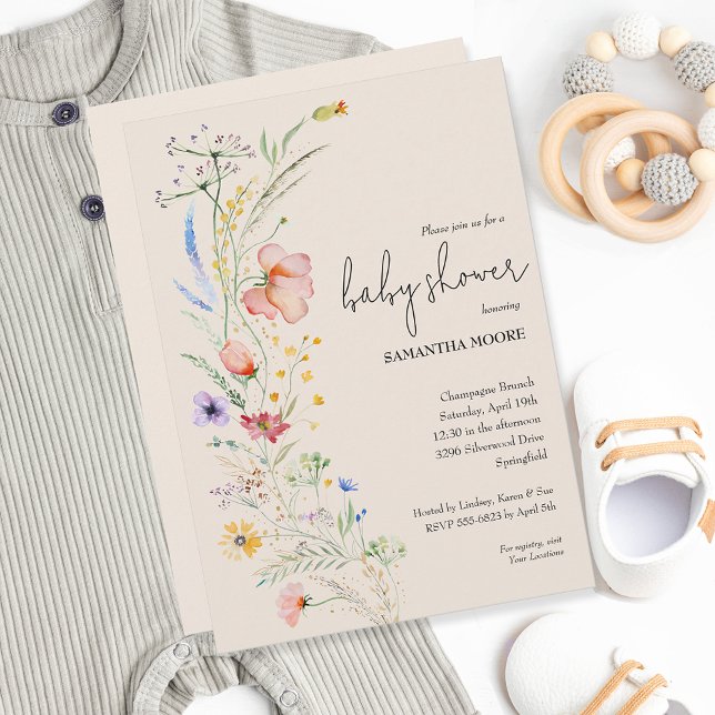 Invitación Baby Shower Wildflowers (Subido por el creador)