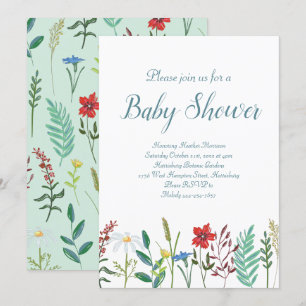 Invitación Baby Shower Wildflowers