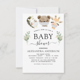 Invitación Baby Shower Woodland Eucalyptus Greenery