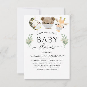 Invitación Baby Shower Woodland Eucalyptus Greenery