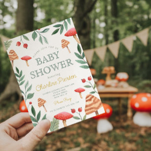 Invitación Baby Shower Woodland Forest