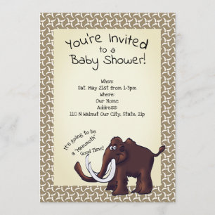Invitación Baby Shower Wooly Mammoth