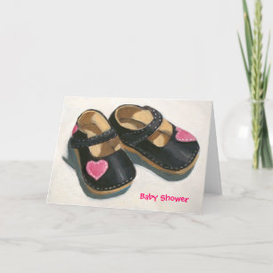 INVITACIÓN BABY SHOWER, ZAPATOS CON LOS CORAZONES