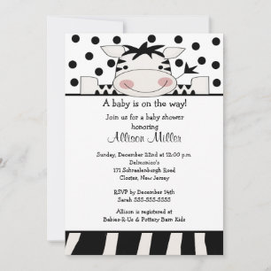 Invitación Baby Shower Zebra de moda