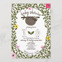Baby Sloth Chica Baby Shower Greenery