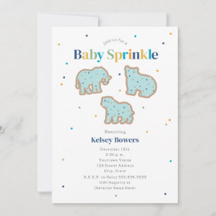 Invitación Baby Sprinkle Animal Cookies Boy Baby Shower