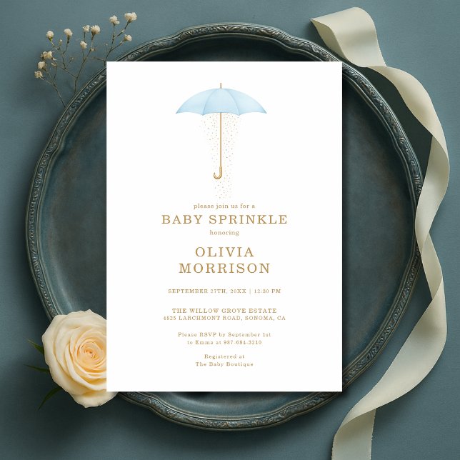 Invitación Baby Sprinkle Boy Blue Baby Shower (Subido por el creador)