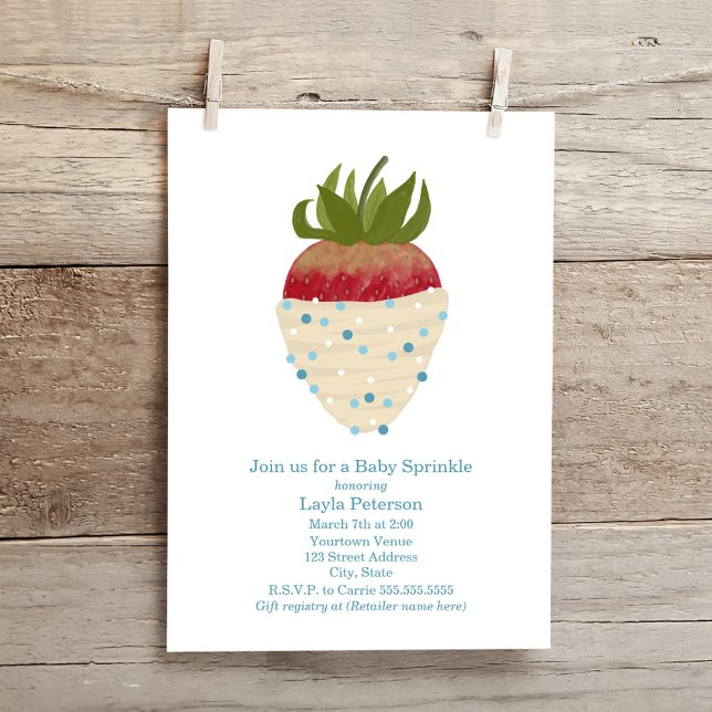 Invitación Baby Sprinkle Chocolate Strawberry Boy Baby Shower (Subido por el creador)