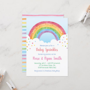 Invitación Baby Sprinkles Pastel Rainbow Baby Shower Invitati