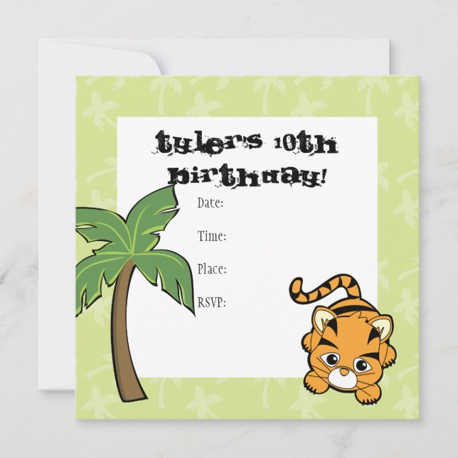 Invitación Baby Tiger Cutie (Anverso)