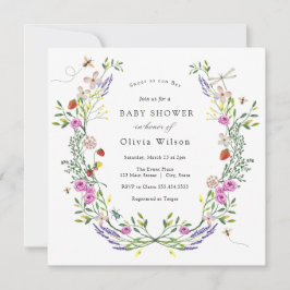 Invitación Baby to Bee Boho Floral Baby Shower