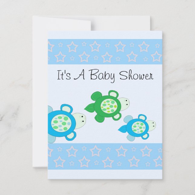 Invitación Baby Turtle Baby Shower (Anverso)