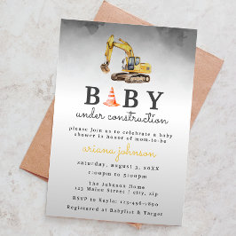 Invitación Baby Under Construction Boy Baby Shower