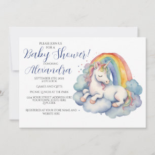 Invitación Baby Unicorn Boy Baby Shower