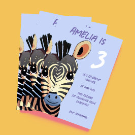 Invitación Baby Zebra Zebra Birday Party